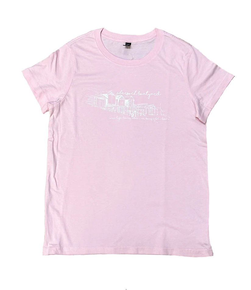 Beach Hut Design T-Shirt, Pink