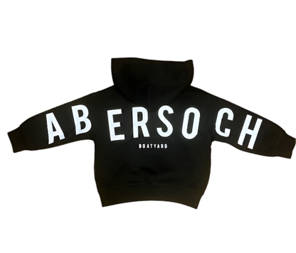 Kids Abersoch Back Print Hoodie, Black