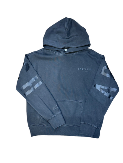 Abersoch Back Print Hoodie, Brecon - Black On Black.