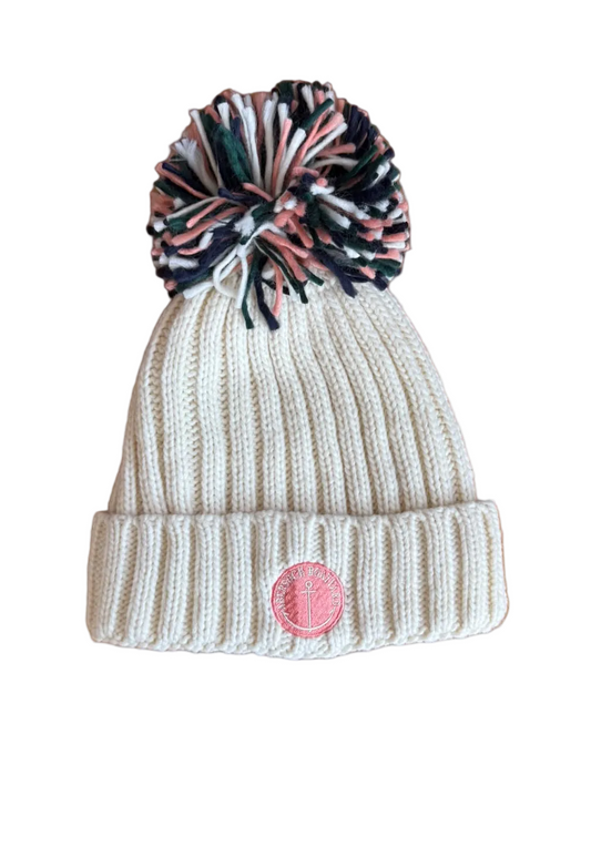 Fleece Lined Bobble Hat, Cream