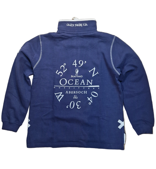 Lazy Jacks Ocean Design Sweatshirt, Navy