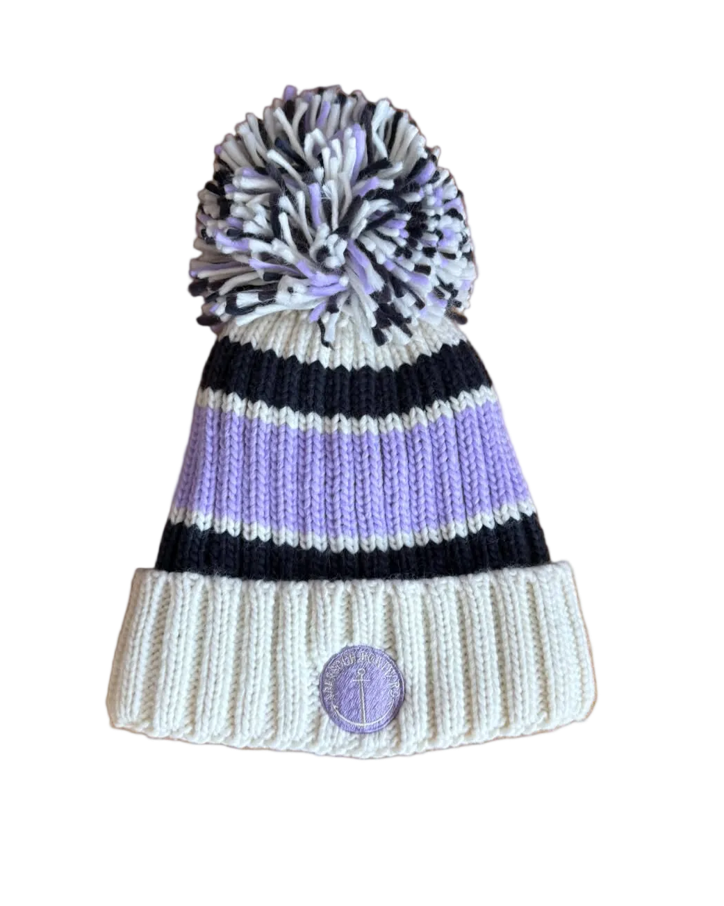 Het Bobble â leinin cnu, streipen binc
