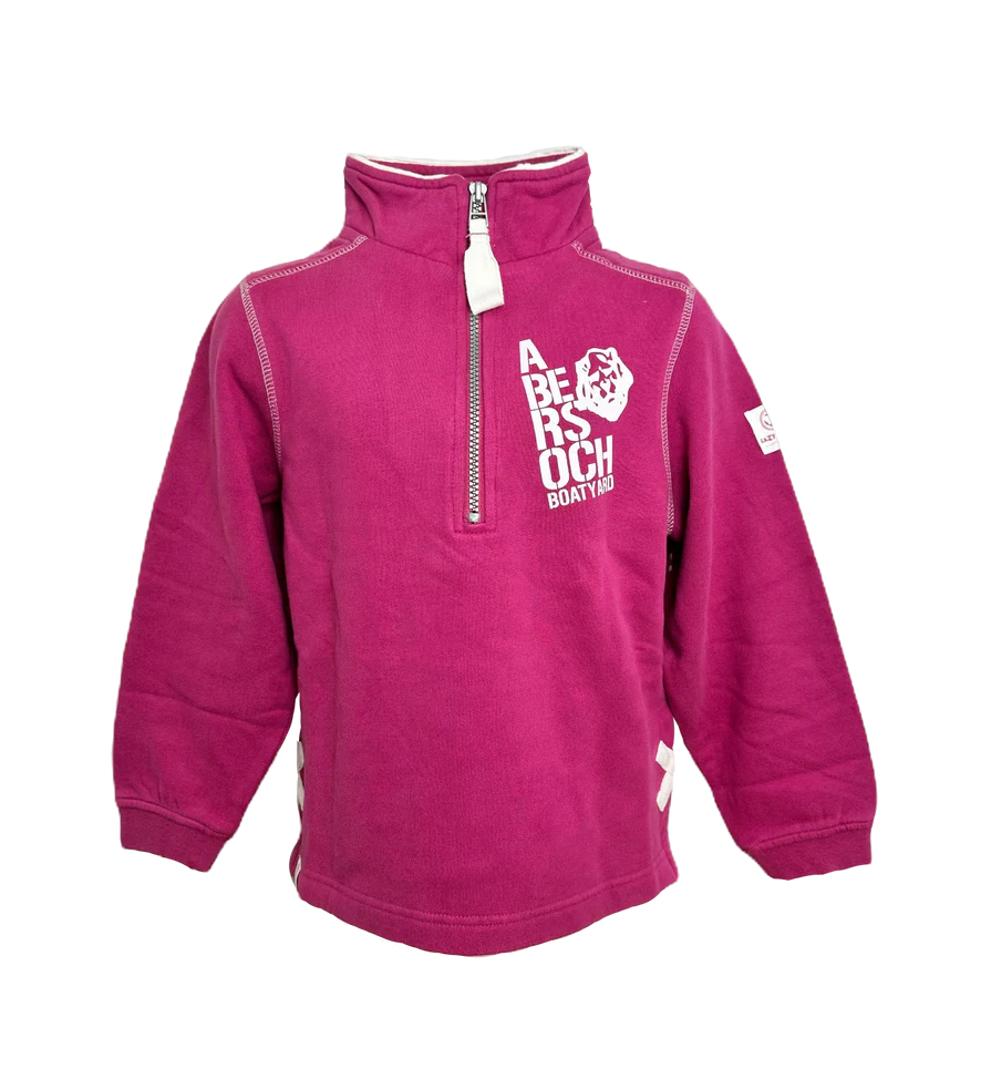 Dyluniad Jac yr Undeb Lazy Jacks 1/4 Zip Sweatshirt, Bright Pink
