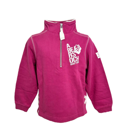 Dyluniad Jac yr Undeb Lazy Jacks 1/4 Zip Sweatshirt, Bright Pink