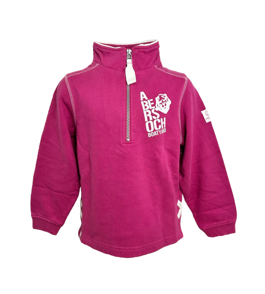 Lazy Jacks Union Jack Design 1/4 Zip Sweatshirt, Bright Pink