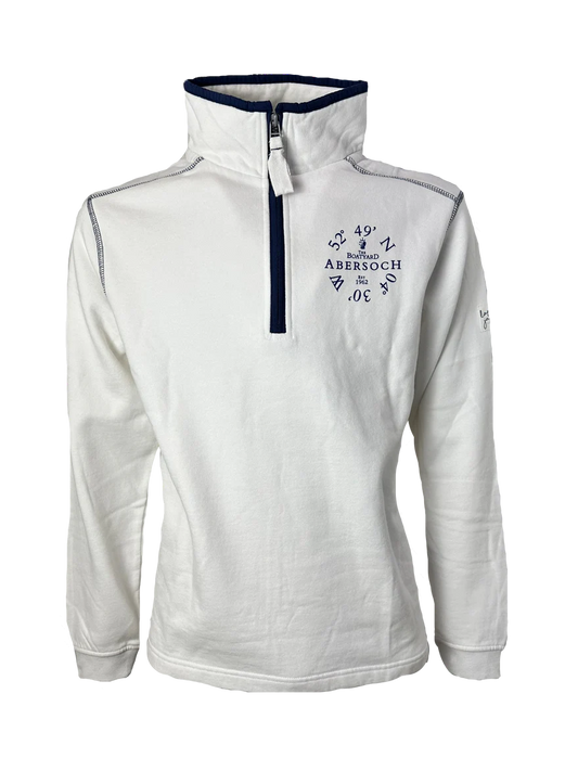 Lazy Jacks Ocean Co-Ord Design 1/4 Zip Sweatshirt, White