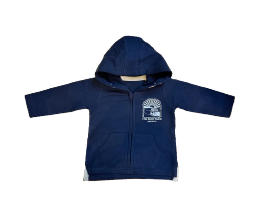 Hoodie Zip Llawn Baban oddi ar y Ffordd, Llynges