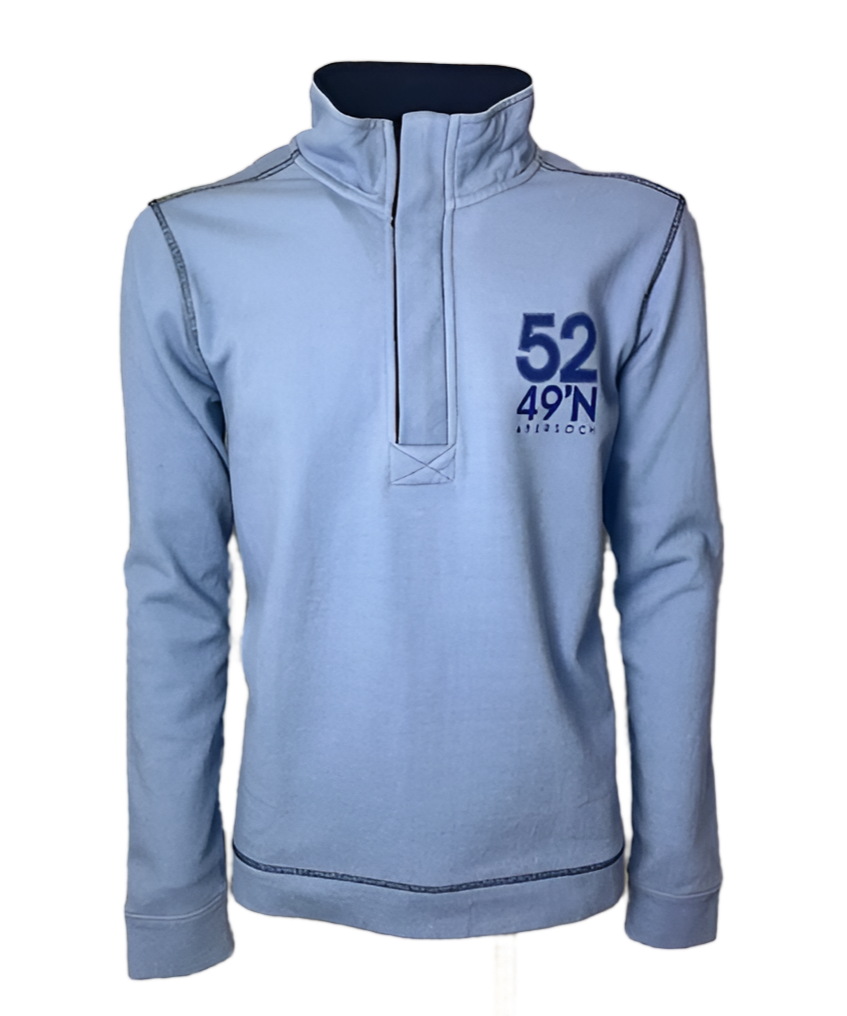 Lazy Jacks1/4 Zip Pique Sweatshirt, Sky