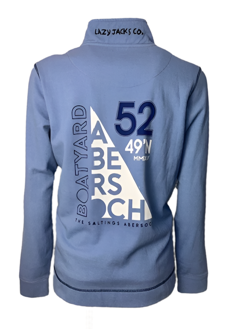 Lazy Jacks1/4 Zip Pique Sweatshirt, Sky