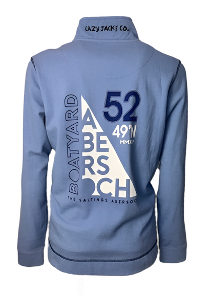Lazy Jacks1/4 Zip Pique Sweatshirt, Sky
