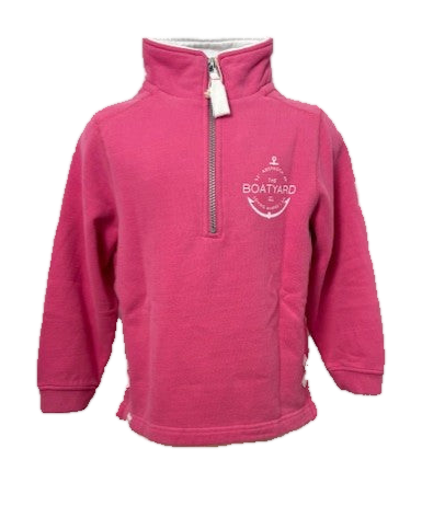 Lazy Jacks Anchor Design 1/4 Zip Sweatshirt, Pink
