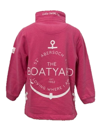 Lazy Jacks Anchor Design 1/4 Zip Sweatshirt, Pink