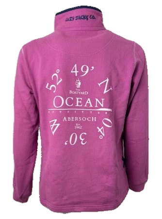 Lazy Jacks Ocean Design Sweatshirt, Raspberry