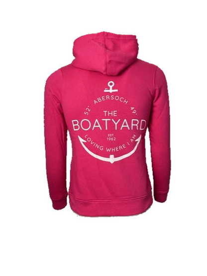 Anchor Design Hoodie, Fuschia