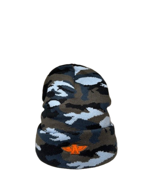 Camo Beanie Hat, Blue