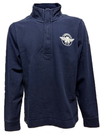 Lazy Jacks1/4 Zip Pique Sweatshirt, Navy