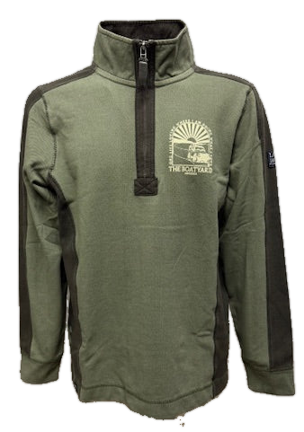 Lazy Jacks1/4 Zip Pique Sweatshirt, Khaki