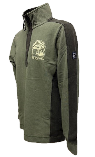 Lazy Jacks1/4 Zip Pique Sweatshirt, Khaki