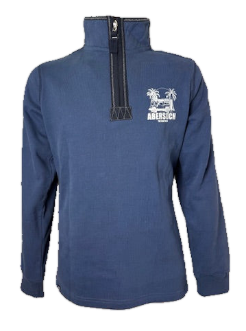 Lazy Jacks Sun Rover Design 1/4 Zip Sweatshirt, Denim