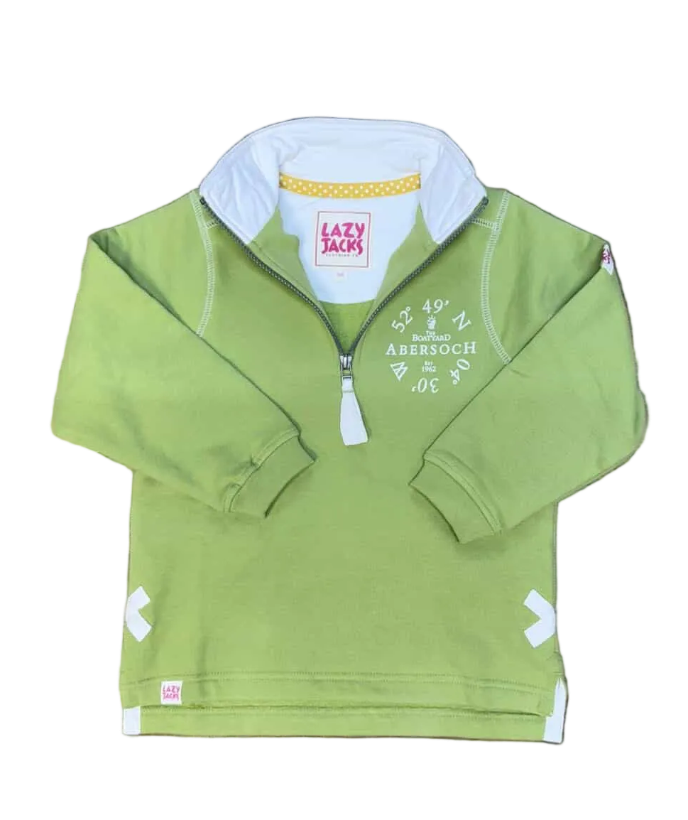 Lazy Jacks Ocean Co-Ord Design 1/4 Zip Sweatshirt, Pistachio