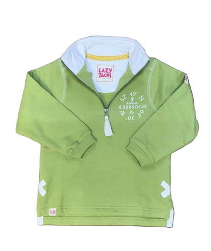 Lazy Jacks Ocean Co-Ord Design 1/4 Zip Sweatshirt, Pistachio