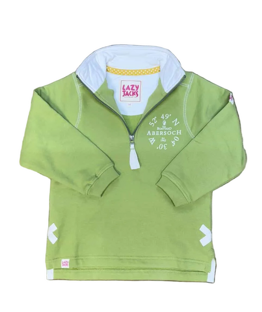 Lazy Jacks Ocean Co-Ord Design 1/4 Zip Sweatshirt, Pistachio
