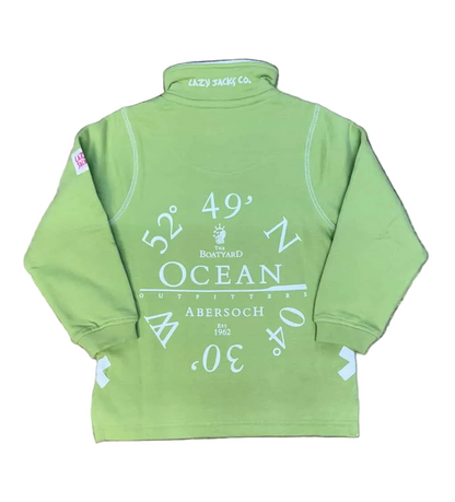 Lazy Jacks Ocean Co-Ord Design 1/4 Zip Sweatshirt, Pistachio