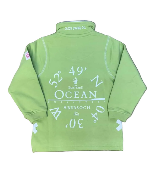 Lazy Jacks Ocean Co-Ord Design 1/4 Zip Sweatshirt, Pistachio