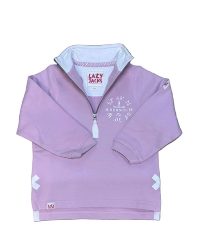 Lazy Jacks Ocean Co-Ord Design 1/4 Zip Sweatshirt, Light Pink