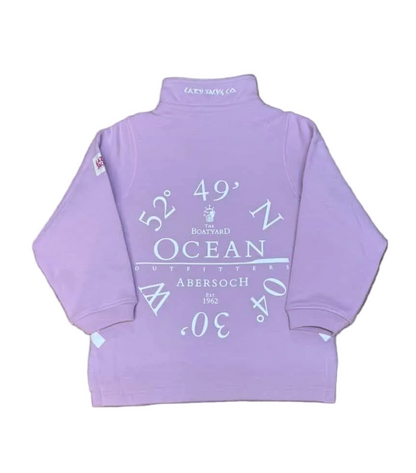 Lazy Jacks Ocean Co-Ord Design 1/4 Zip Sweatshirt, Light Pink