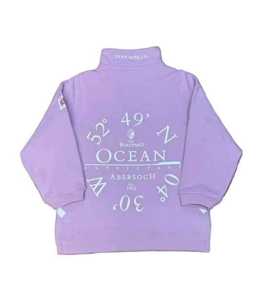 Lazy Jacks Ocean Co-Ord Design 1/4 Zip Sweatshirt, Light Pink