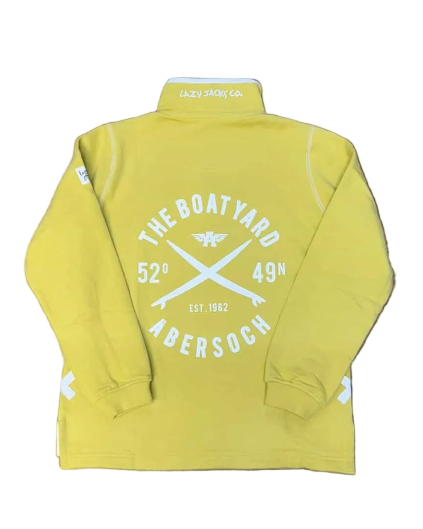 Lazy Jacks Crossed Surf Design 1/4 Zip Sweatshirt, Lemon
