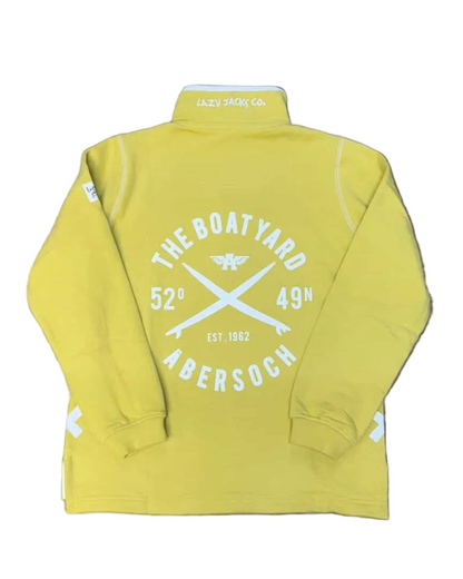 Lazy Jacks Crossed Surf Design 1/4 Zip Sweatshirt, Lemon