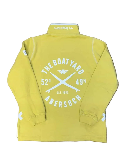 Lazy Jacks Crossed Surf Design 1/4 Zip Sweatshirt, Lemon