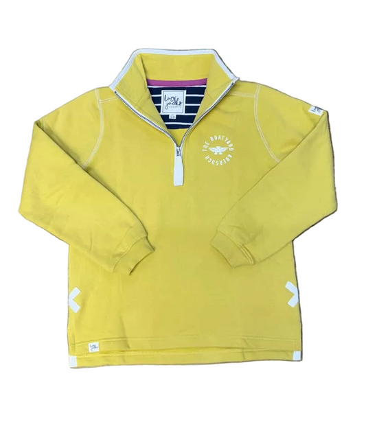 Lazy Jacks Crossed Surf Design 1/4 Zip Sweatshirt, Lemon