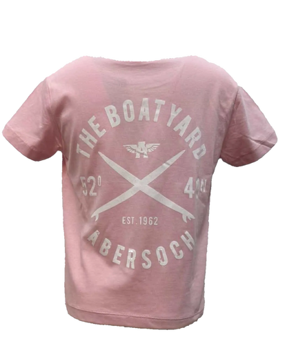 Crossed Surf Design T-Shirt, Pink