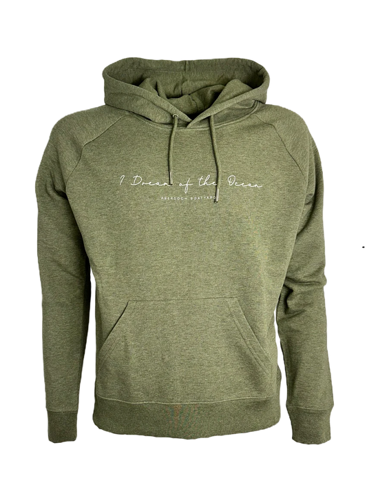 Hoodie Dyluniad Llofnod Dream Of The Ocean, Olewydd