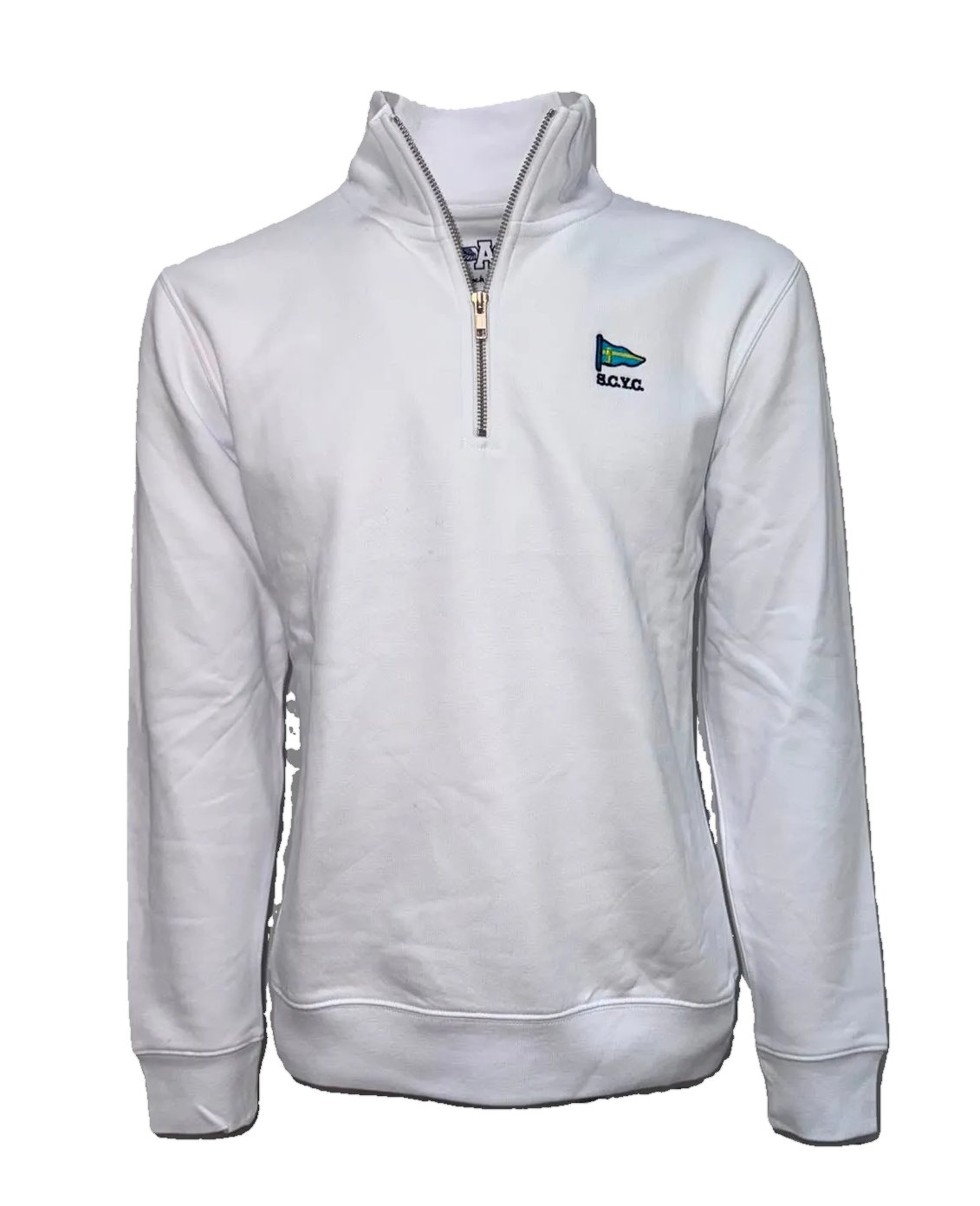 SCYC Embroidered 1/4 Zip Sweatshirt, White