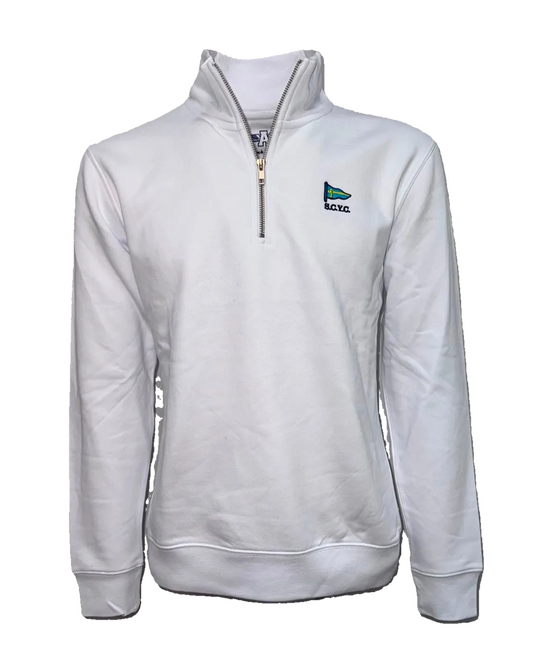 SCYC Embroidered 1/4 Zip Sweatshirt, White