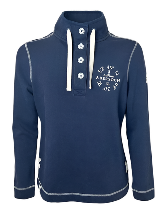 Lazy Jacks Button Neck Pique Sweatshirt, Twilight