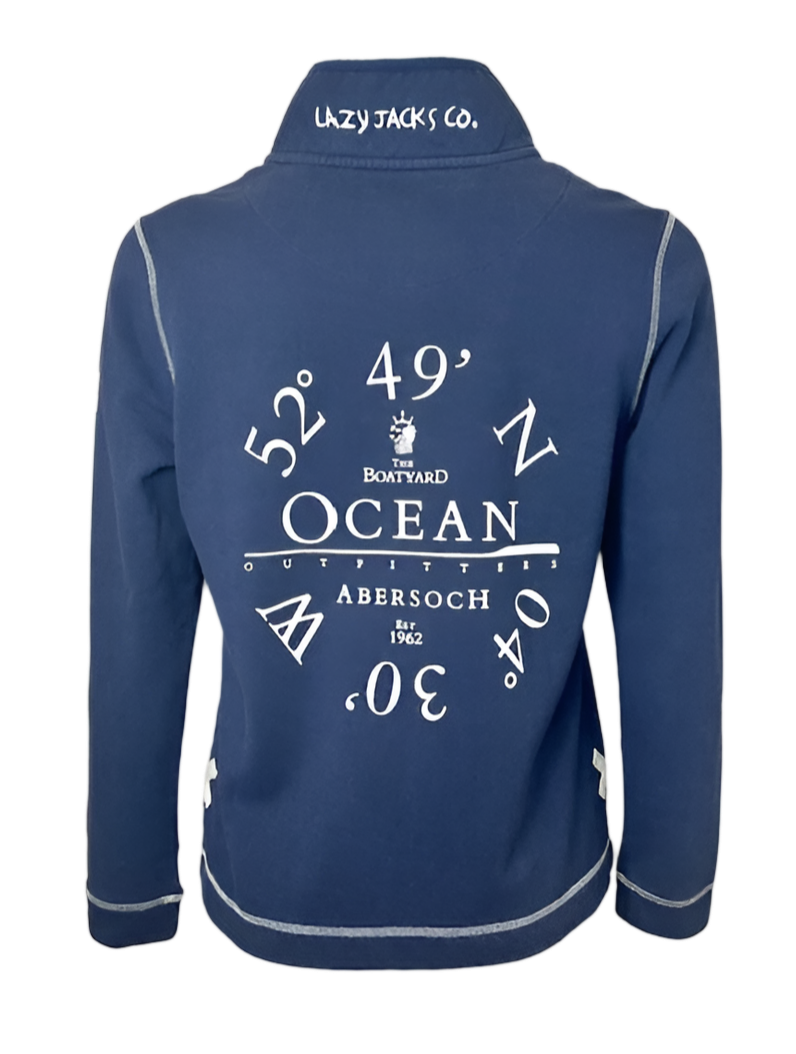 Lazy Jacks Button Neck Pique Sweatshirt, Twilight